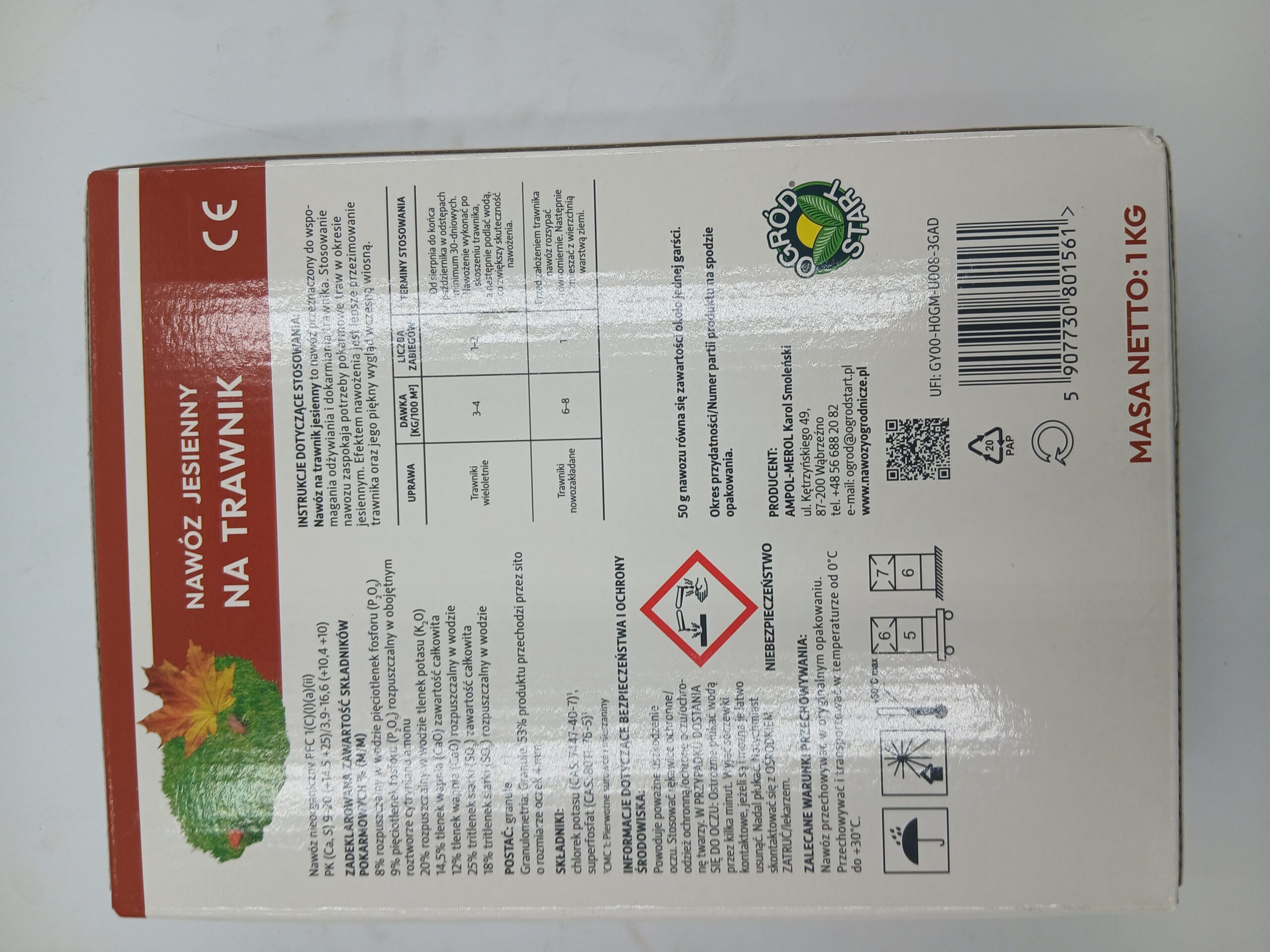 OGROD START NAWOZ NA TRAWNIK JESIENNY 1KG - obrazek 2